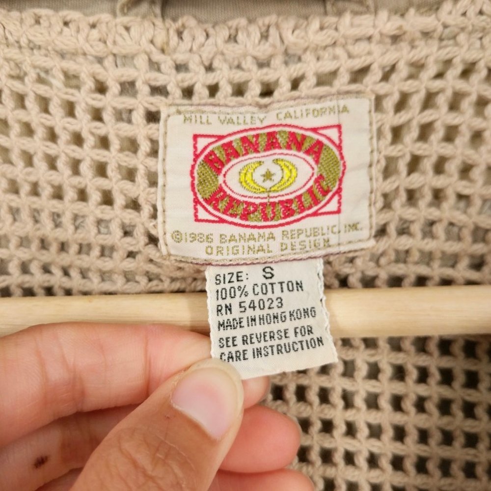 VTG Banana Republic Safari Utility 80s Vest Size S - Picture 10 of 12